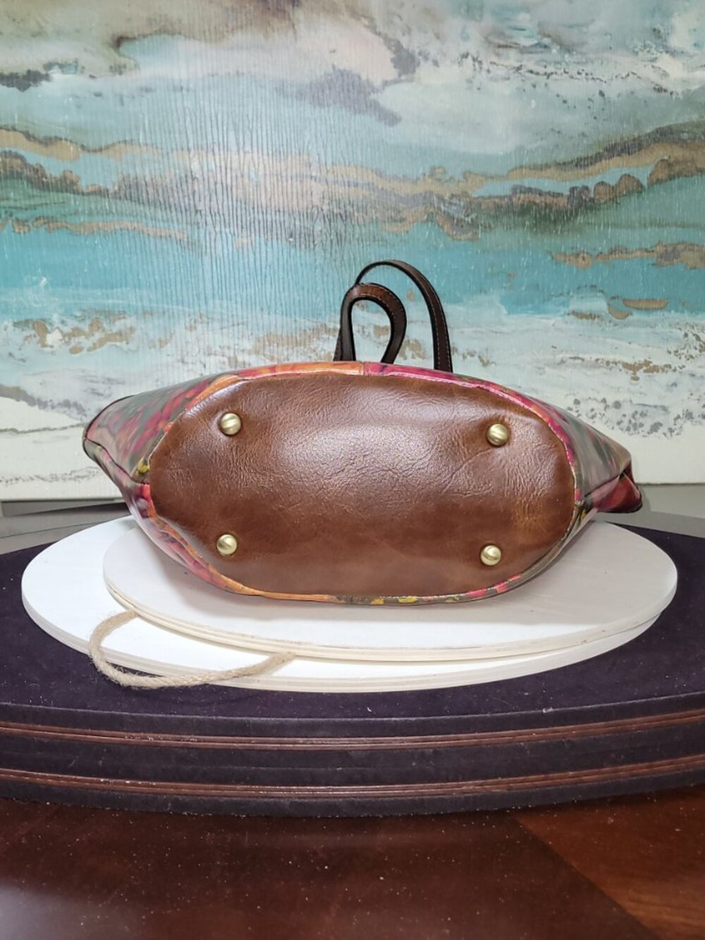Patricia Nash Leather Marconia Floral Oil Tote, Item #HL01 - Picture 5 of 13